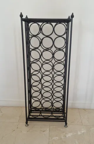 Portabottiglie in Ferro Forgiato Nero