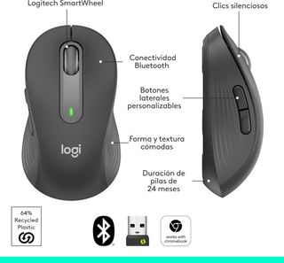 Ratón Logitech Signature Negro/Gris