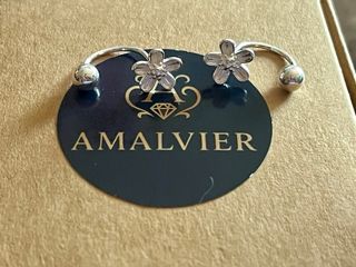 Pendientes plata diseño flor