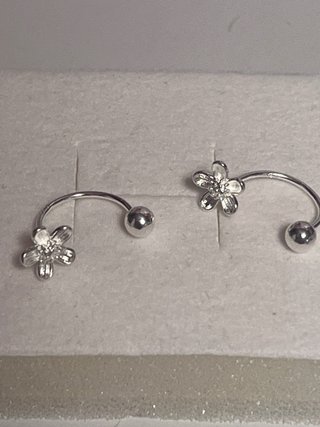Pendientes plata diseño flor