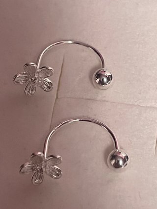 Pendientes plata diseño flor