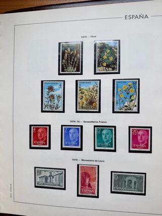 Sellos España 1974-1975 filoestuches negro MNH