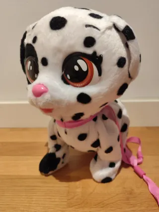 Peluche Perro Dálmata con Correa Rosa