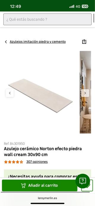 2 Cajas de azulejos Norton cream Beige 30x90cm