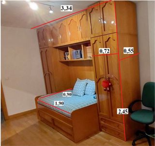 Dormitorio completo madera maciza