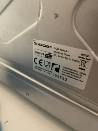 Horno Eléctrico SilverCrest kamping