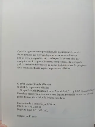 Crónica de una muerte anunciada.  García Márquez.