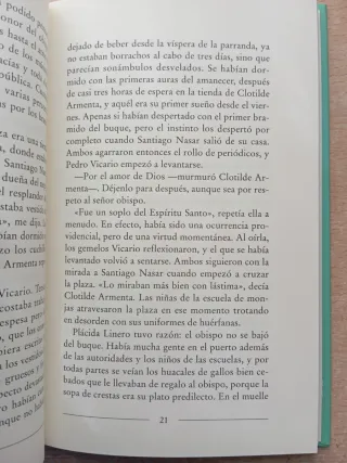 Crónica de una muerte anunciada.  García Márquez.