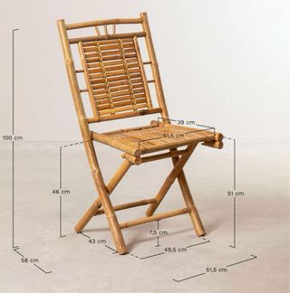 Conjunto Mesa, Sillas y Bancos Bambú Exterior