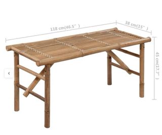 Conjunto Mesa, Sillas y Bancos Bambú Exterior