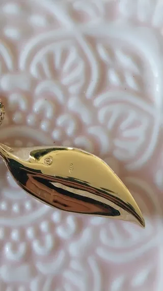 Collana vintage foglia oro e zirconi