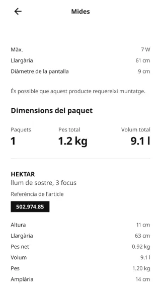 Lámpara Techo Gris 3 Focos Ikea
