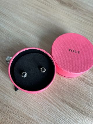 Pendientes Tous Flor Negro Plata