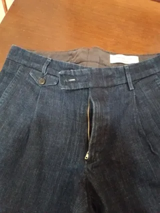 Jeans uomo con zip blu