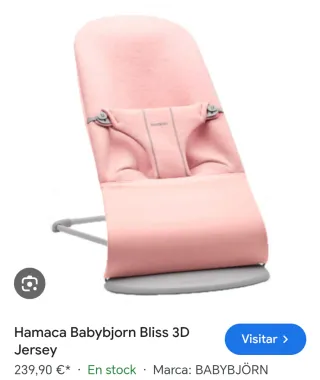 Hamaca Babybjorn Bliss 3D Jersey Rosa