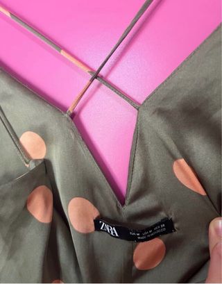 Mono largo lunares verde y rosa