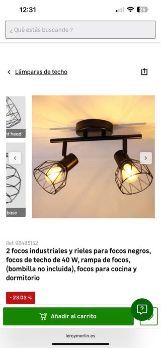 Lámpara de techo negra con bombillas