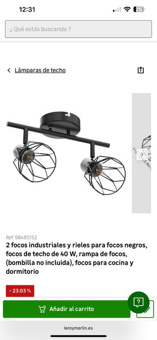 Lámpara de techo negra con bombillas