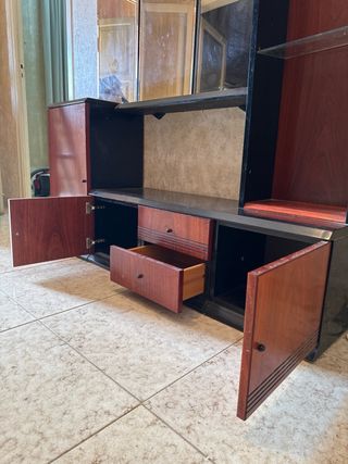 Mueble recibidor con espejo y cristal