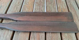 Pareja de Remos Madera y Acero Inoxidable.