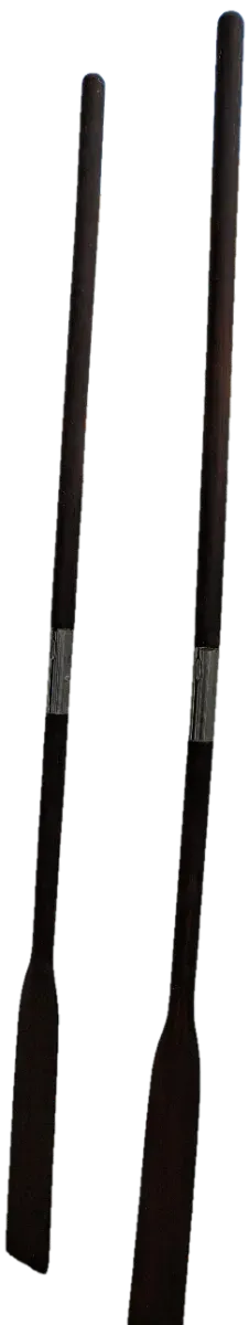 Pareja de Remos Madera y Acero Inoxidable.