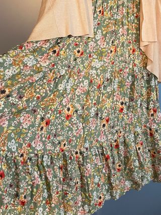 Abito lungo floreale Dodo Collection e cardigan ro