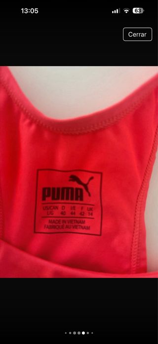 Top deportivo Puma rosa