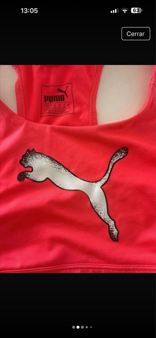 Top deportivo Puma rosa