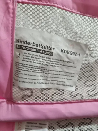 Barrera de Cama Infantil Rosa