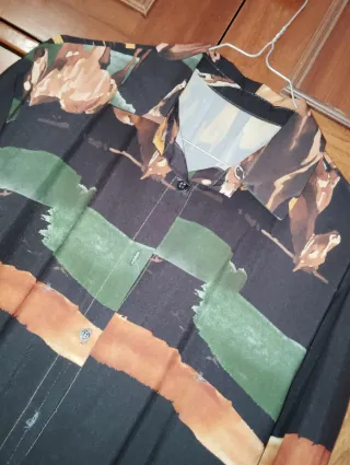 Vestido largo estampado caballos