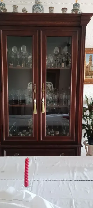 Vitrina de madera y cristal