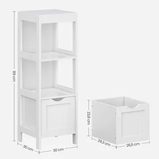 Armario Mueble de Baño 2 Cajones VASAGLE BBC42WT