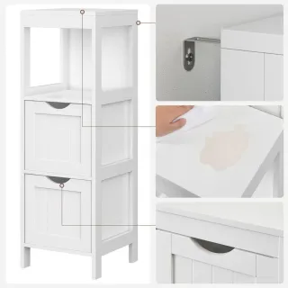 Armario Mueble de Baño 2 Cajones VASAGLE BBC42WT