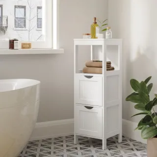 Armario Mueble de Baño 2 Cajones VASAGLE BBC42WT