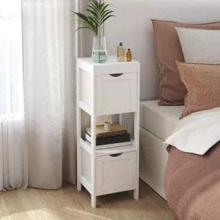 Armario Mueble de Baño 2 Cajones VASAGLE BBC42WT