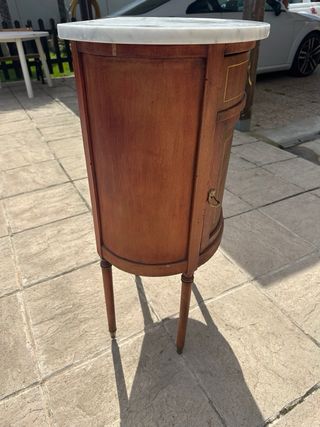 Mesita Noche Vintage Mármol,Metal y Madera