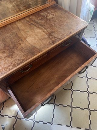 Cómoda vintage madera con espejo