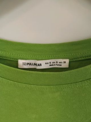Camiseta Pull&Bear Kombucha Verde Talla S