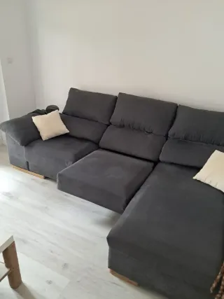 Sofá chaise longue 3 plazas gris oscuro