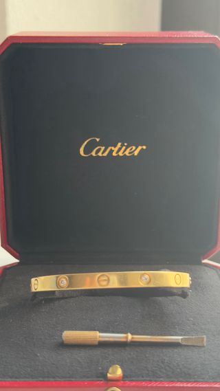 Pulsera Cartier Love 4 Diamantes 19cm