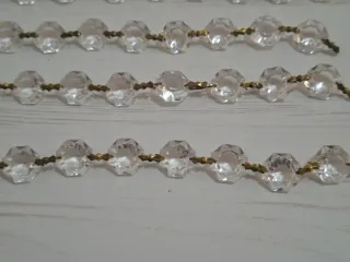 1 Tira Cristal Roca Tallado prisma M. Antiguo