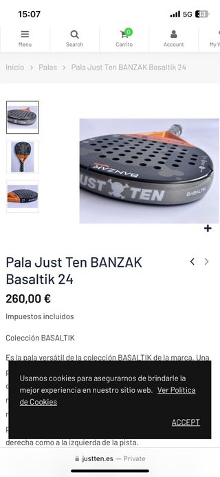 Pala pádel BANZAK HYBRID JUST TEN