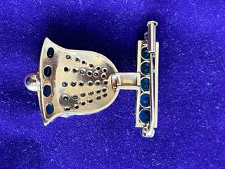 Broche Elegante Oro & Diamantes Esmeraldas 1940