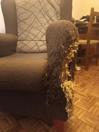 Butaca de tela marrón