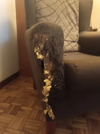 Butaca de tela marrón