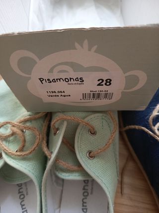 Zapatos esparto Pisamonas verde agua talla 28