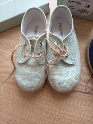 Zapatos esparto Pisamonas verde agua talla 28