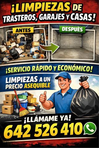 servicios limpieza y transportes, casas y trastero