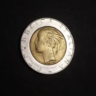 ITALIA - 500 Lire 1988 con Difetto di Conio