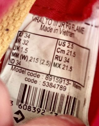 Botas de fútbol niño T34 rojas